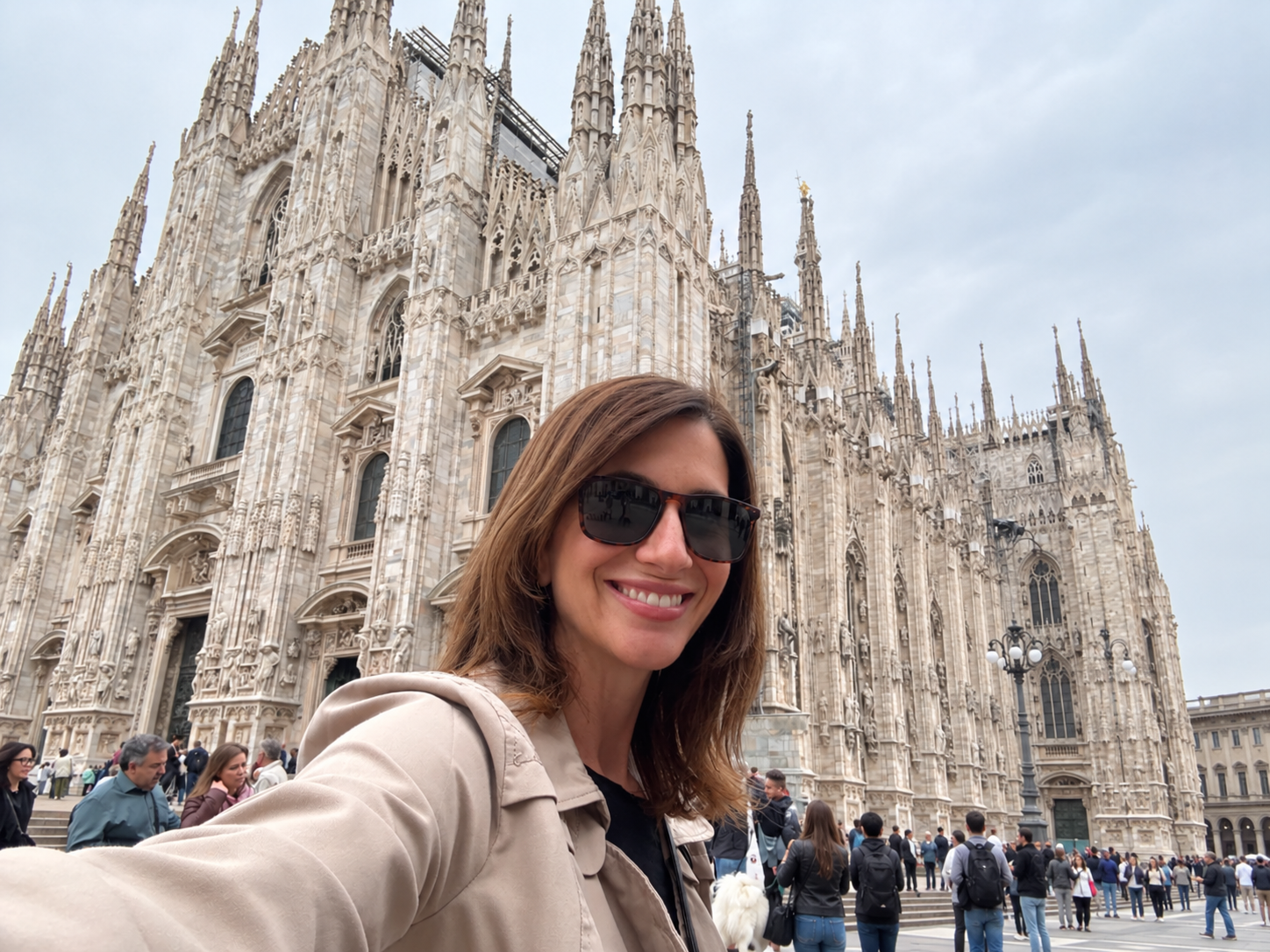 Elisa Meazzini in front of the Duomo, Milan